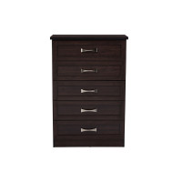 Baxton Studio BR888002-Wenge Colburn Modern and Contemporary 5-Drawer Dark Brown Finish Wood Tallboy Storage Chest